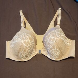 Soma Beige Front Close Vanishing Back Lace Bra 36C